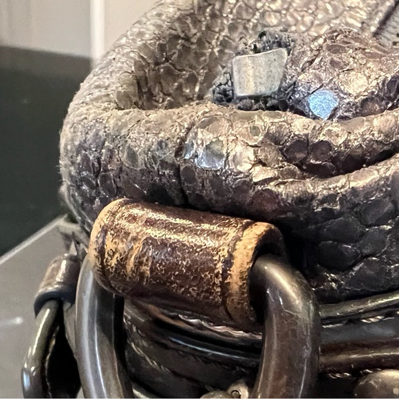 Coach rare limited edition pewter python print bag - Picture 6 of 7